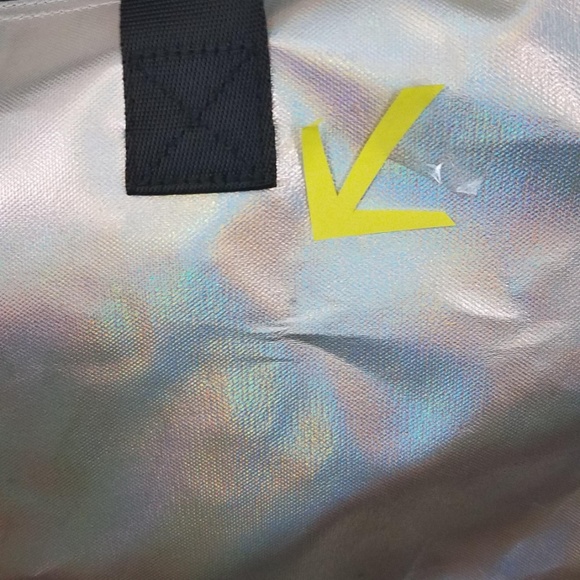 **SOLD** PINK Silver Iridescent Sheen Tote - Picture 5 of 5